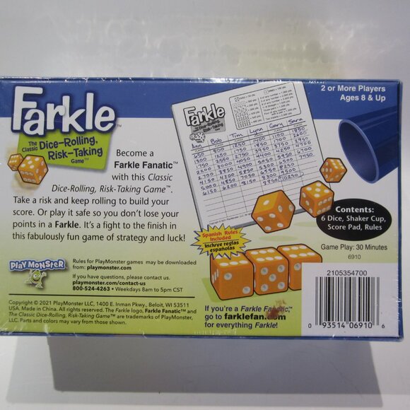 Farkle the Classic Dice-Rolling, Risk-Taking Game - New - Sealed - Picture 4 of 9